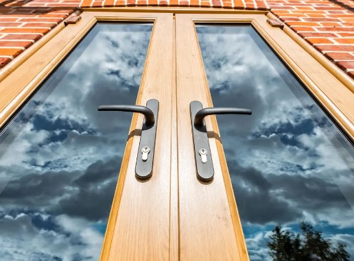 french doors in wood